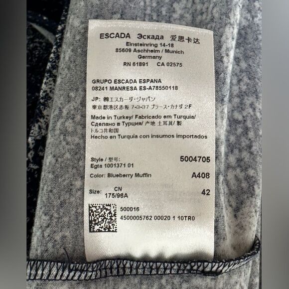 Escada Sport Blue Faux Wrap Midi Dress Blue Print Size 42 - Picture 10 of 11